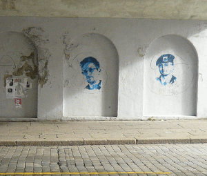 Graffiti of Edward Snowden and Chelsea Manning found in Norway. Photo remix of svennevenn original.