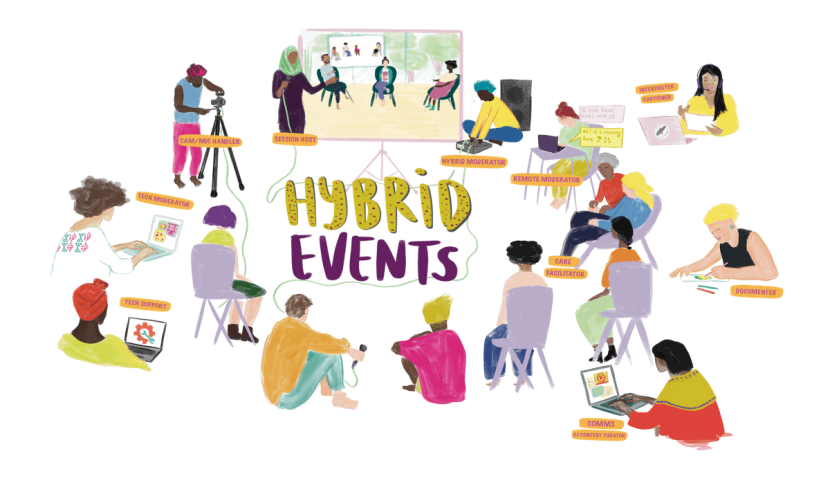 APC's Hybrid events guide 101. Illustration by Nadège <https://nadege.es/>