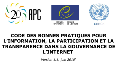  image linking to Code des bonnes pratiques pour l’information, la participation et la transparence dans la gouvernance de l’internet 