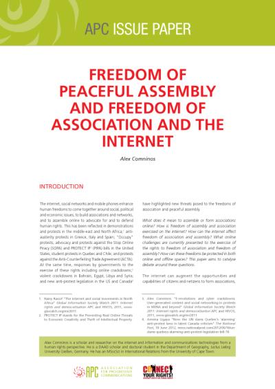  image linking to Le droit de réunion pacifique, la liberté d'association et l'internet 